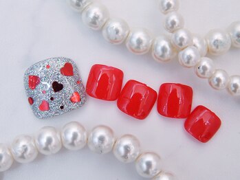 バレンタインネイル