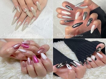 ソラ(sora)の写真/好きを詰め込んだゴテゴテネイル~ワンポイントパーツが映えるシンプルネイルまで貴方のお好みに合わせて◎