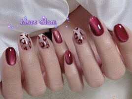 人気ヒョウ柄　冬ネイル