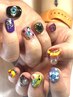 人気No1【アートし放題120プラス】パーツ大小込み◎ごてごて個性派10,500yen