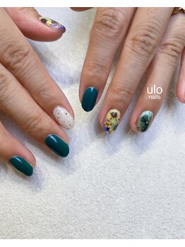 ウロネイルズ(ulo nails)/てがきひまわりネイル