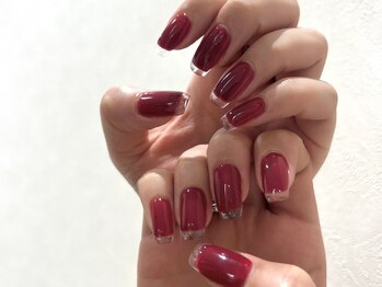 クリアフレンチ★レッドネイル