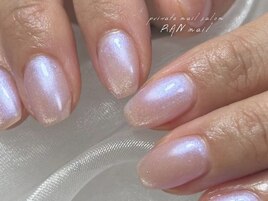 パール系ピンクマグネットネイル