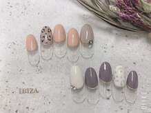 ネイルアンドアイラッシュ イビザ(IBIZA)/レオパード×丸フレンチ