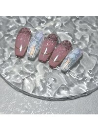 プリーツフラワーネイル