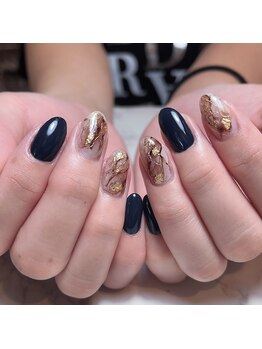 ロータス(LOTUS)/秋冬ネイル☆鉱石ネイル