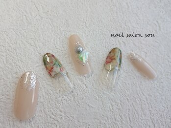 ソウ 難波店 nail salon Sou/ふんわりインクnail