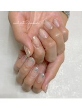 ネイルアート ジマー/クリアニュアンスのちぐはぐ