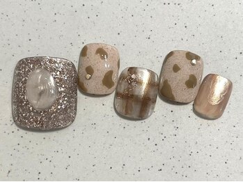 アイネイルズ 池袋店(I-nails)/ベージュ柄ニュアンスネイル
