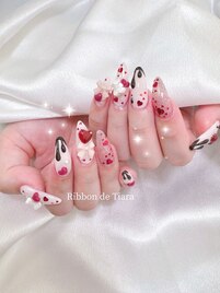 バレンタインネイル