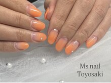 ミスネイル 沖縄 豊崎店(Ms.naiL)/夏先取り！オレンジグラデ♪