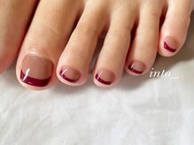 ネイルサロン イントゥ(into_)/フット　ボルドー　フレンチ