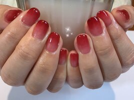 redグラデーション/冬ネイル