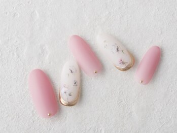 サンミーゴネイル 神戸店(Sunmego Nail)/ニュアンス小花マットネイル