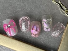 つめノさき/ぷっくりリボンネイル