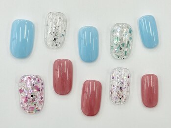 ネイルサロンクイール 宇都宮店(NAIL SALON QUILL)/涼しげなシェル×ラメ