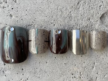フリークネイル(FREAK Nail)/マーブルターコイズFOOT ¥10000