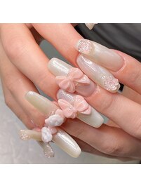 持ち込みパーツのリボンネイル