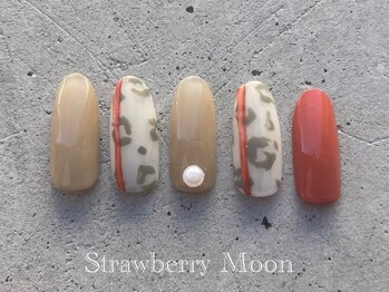 サロンストロベリームーン(Salon Strawberry Moon)/レオパードネイル　￥8980
