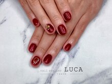 ネイルアトリエルカ(nail atelier LUCA)/W-605 ボルドー大人上品ネイル