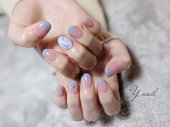 ワイネイル(Y.nail)/ブルーのグラデーションネイル