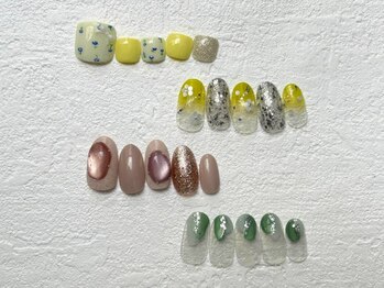 リボン 立川店(Ribbon)の写真/アートの種類も豊富!モチ良く満足の仕上がり◎定額フットネイルも大人気♪