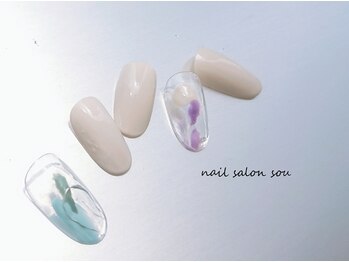 個性派塗りかけニュアンスnail