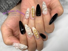 【ロングネイル】パールネイル