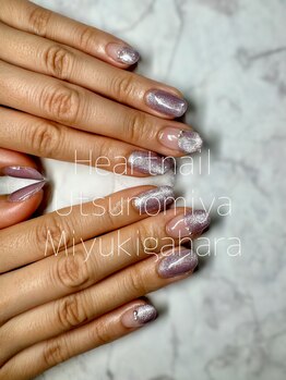 はあとねいる 宇都宮御幸ヶ原店/紫マグネットネイル