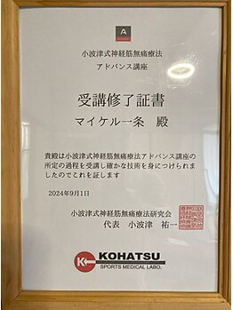 一条整体院/小波津式神経筋無療法上級講習