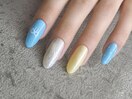 リボン×ドットネイル ¥5000