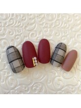 アイリッシュネイル 久屋大通店(Irish Nail)/チェック×ボルドー　