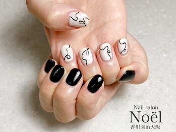 ノエル(Noel)/モノクロ×ニュアンスネイル