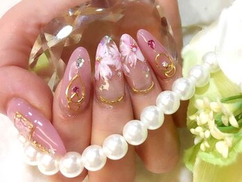 ネイルブラックシー デコ電ショップ クリスタルシー(BLACK SEA Shop Crystal Sea)/桜