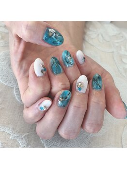 グラマラス アンジェアイ 荻窪店(glamourous ange eye)/ターコイズブルーネイル