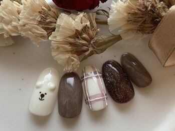 シキナ(shikina)/くま　チェック　インク　ファー