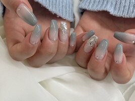 くすみブルーグラデーション