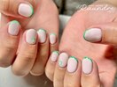 ベビーピンク×グリーンライン