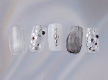 ジェミーネイル シンジュク(Jemiy nail shinjuku)/個性派ランダムモノクロ¥7480