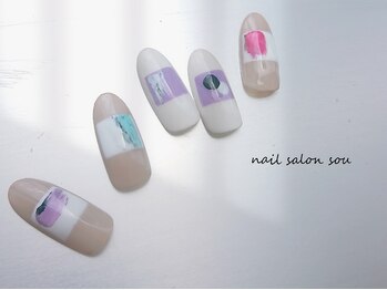 ソウ 難波店 nail salon Sou/個性派スクエアnail