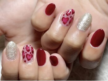 レディグリッター(Lady glitter)/ボルドーハートレオパード