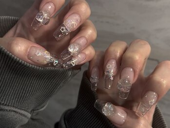 クリアスカルプホログラムネイル