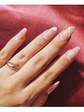 ネイルアンドアイラッシュケーズジュエル(K's Jewel)/フレンチgel nail  ラインアート