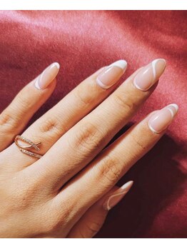 ネイルアンドアイラッシュケーズジュエル(K's Jewel)/フレンチgel nail ラインアート