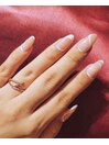フレンチgel nail ラインアート
