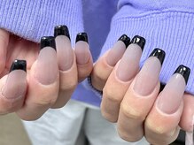 福ネイル(nail)/黒フレンチ