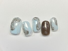 ブルー×ブラウンデザイン
