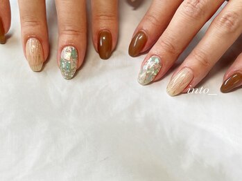 ネイルサロン イントゥ(into_)/秋色　シェル　定額アート