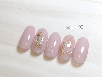 NKC/可愛いパール小花ネイル