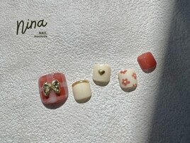 夏チェックネイル